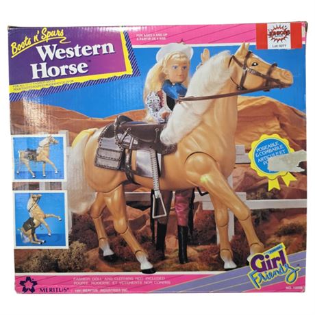 1991 Meritus Boots N Spurs Western Horse, In Original Box