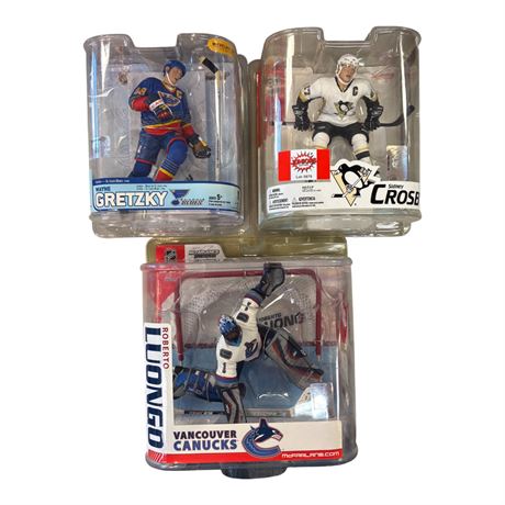 3 McFarlane Hockey Action Figures, In Original Blister Packs