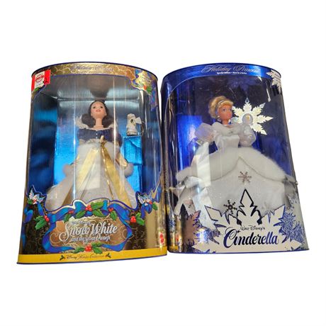 2 Vintage Mattel Disney Princess Dolls, In Original Boxes