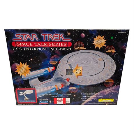 1995 Playmates Star Trek Space Talk USS Enterprise Ncc-1701-D, In Original Box