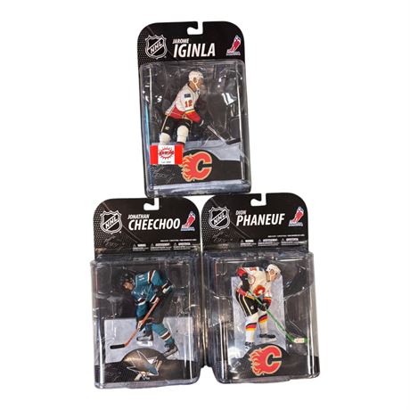3 McFarlane Hockey Action Figures, In Original Blister Packs