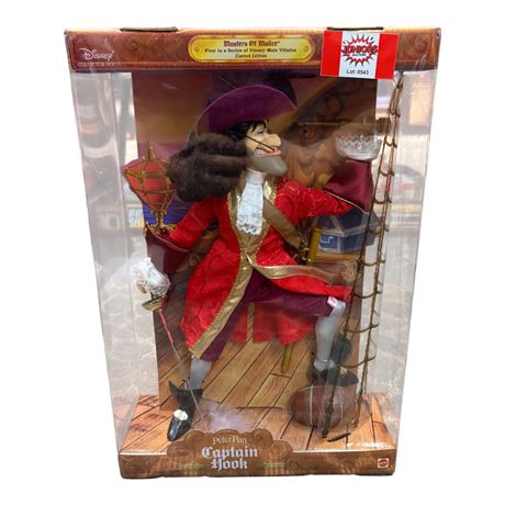 1999 Mattel Disney Master Of Malice Peter Pan Captain Hook Doll, In Original Box