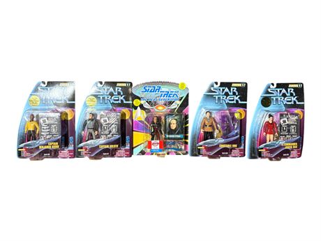 5 Playmates Star Trek Action Figures, In Original Blister Packs