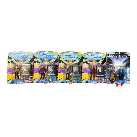 5 Playmates Star Trek Action Figures, In Original Blister Packs