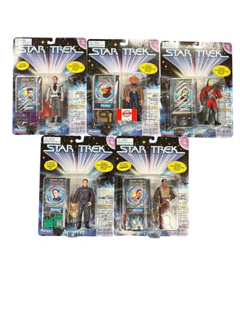 5 Playmates Star Trek Action Figures, In Original Blister Packs