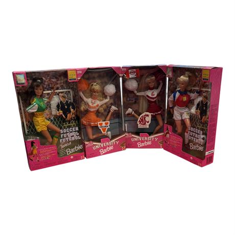 4 Vintage Mattel Barbies, In Original Boxes
