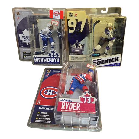 3 McFarlane Hockey Figures, In Original Blister Packs