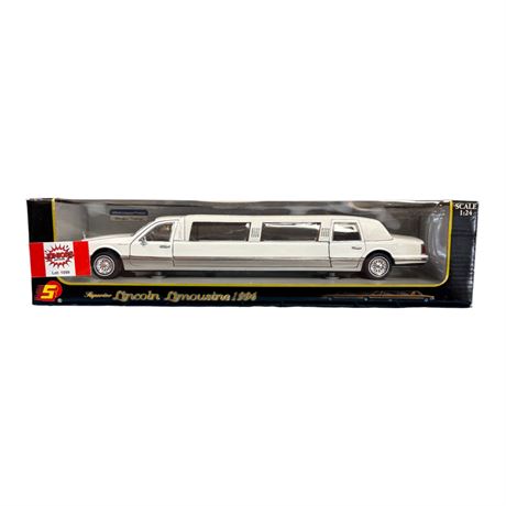 Sunny Side 1:24 Die Cast Metal Superior Lincoln Limousine 1996, In Original Box
