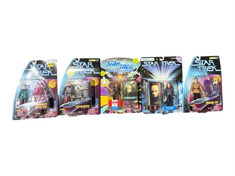 5 Playmates Star Trek Action Figures, In Original Blister Packs