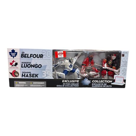 McFarlane Nhl In-The-Crease Exclusive 3 Pack Goalie Combo, In Original Box