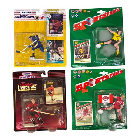 4 Vintage Sports Action Figures, In Original Blister Packs