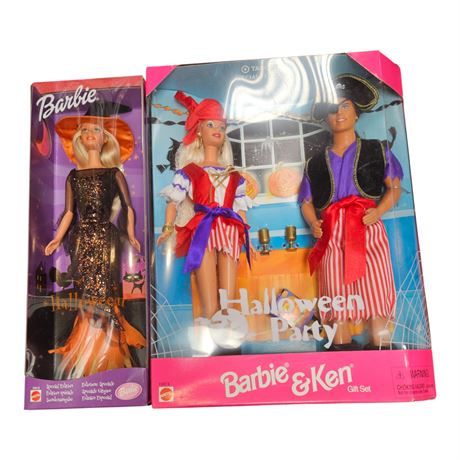 2 Vintage Mattel Halloween Barbies, In Original Boxes