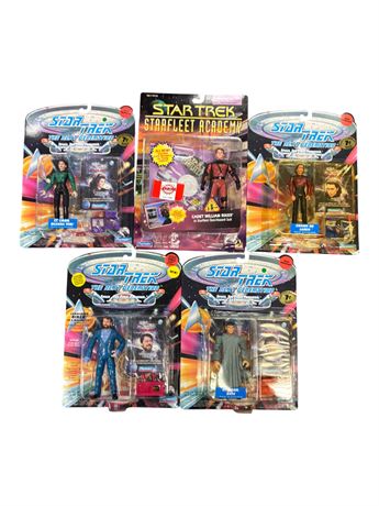 5 Playmates Star Trek Action Figures, In Original Blister Packs