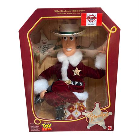 1999 Mattel Disney Toy Story Holiday Hero Woody Doll, In Original Box