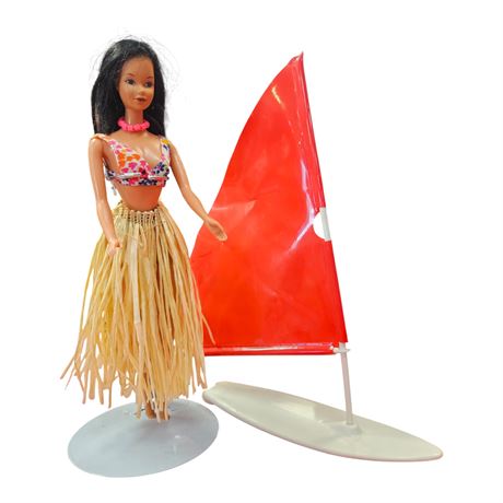 1975 Hawaiian Steffi Barbie & 1973 Barbie Windsurfer