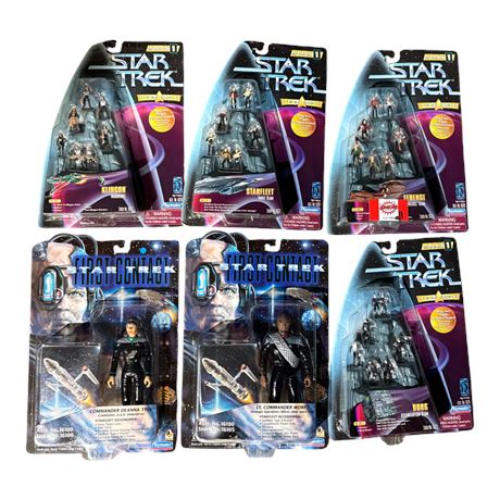 4 Playmates Star Trek Strike Force Figures & 2 Star Trek Action Figures