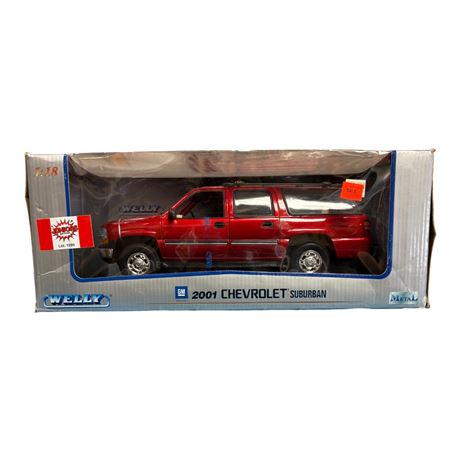 Welly 1:18 Die Cast Metal 2001 Chevrolet Suburban, In Original Box