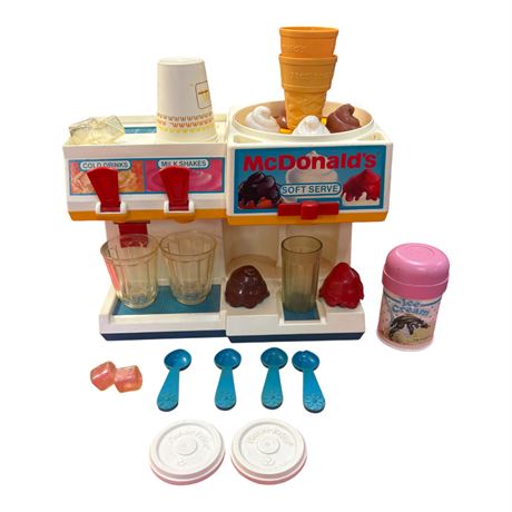 1988 Fisher Price McDonalds Soft Serve Ice Cream Soda Fountain Playset