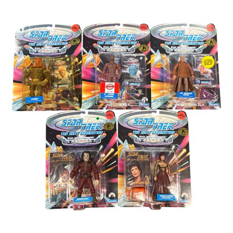 5 Playmates Star Trek Action Figures, In Original Blister Packs