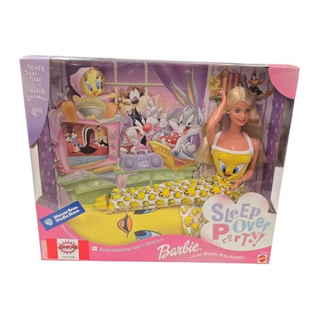 1999 Mattel Looney Tunes Sleepover Party Barbie, In Original Box