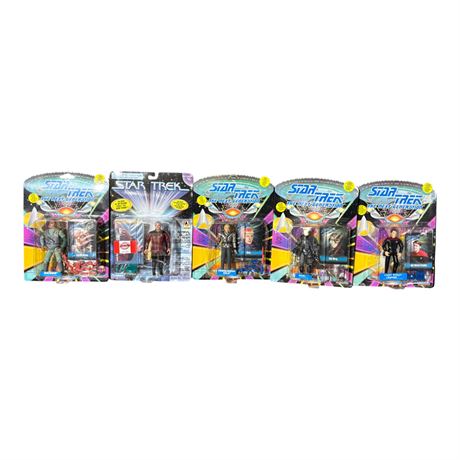 5 Playmates Star Trek Action Figures, In Original Blister Packs