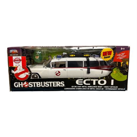 Joy Ride 1:21 Die Cast Metal Ghost Busters Ecto 1, In Original Box