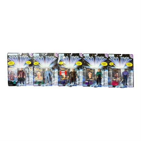 5 Playmates Star Trek Action Figures, In Original Blister Packs