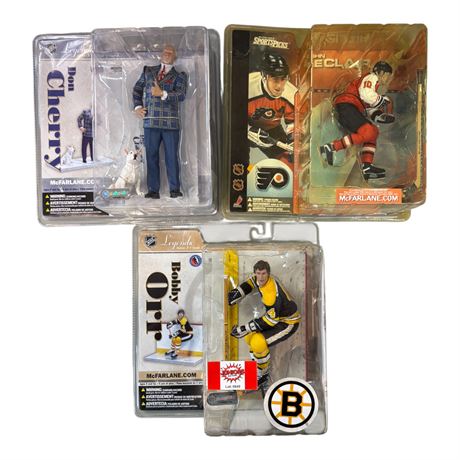 3 McFarlane Hockey Action Figures, In Original Blister Packs