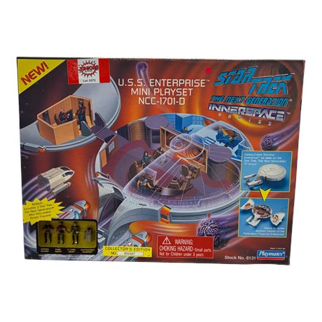 1995 Playmates Star Trek Inner Space Uss Enterprise Mini Playset Ncc-1701-D