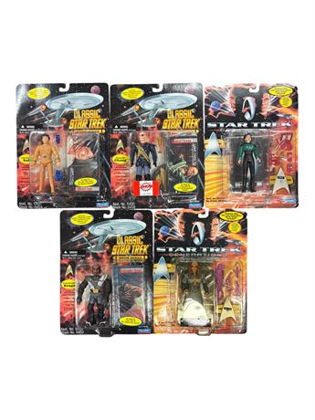 5 Playmates Star Trek Action Figures, In Original Blister Packs