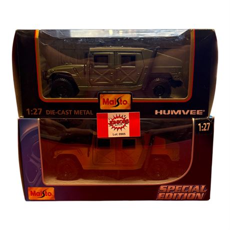2 Maisto 1:27 Die Cast Metal Humvees, In Original Boxes