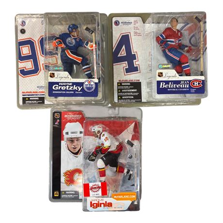 3 McFarlane Hockey Action Figures, In Original Blister Packs