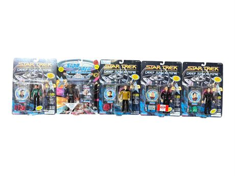 5 Playmates Star Trek Action Figures, In Original Blister Packs