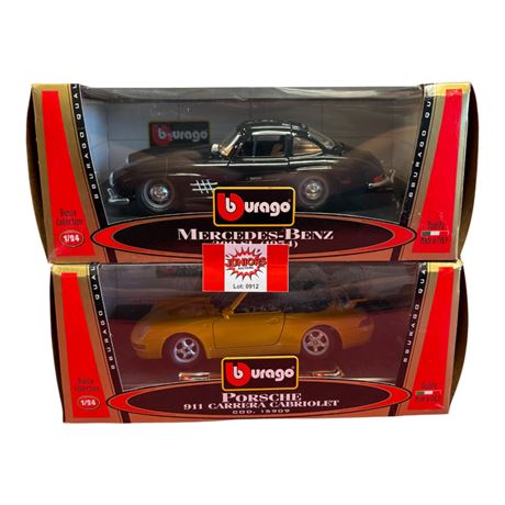 2 1:24 Burago Die Cast Metal Cars, In Original Boxes
