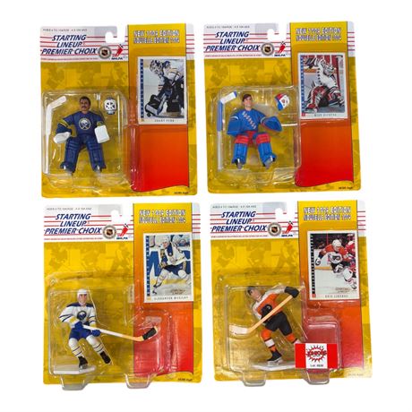 4 Kenner 1990S Starting Line Up Hockey Figures, In Original Blister Packs