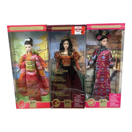 3 Vintage Mattel Dolls Of The World Barbies, In Original Boxes