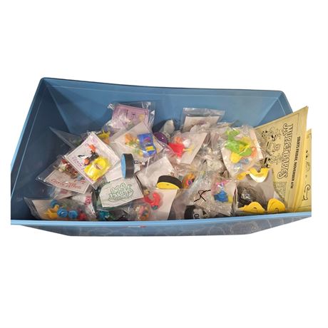 Tote Full of Assorted 1990s & 2000s Mcdonalds Happy Meal Toys, Sealed and Loose
