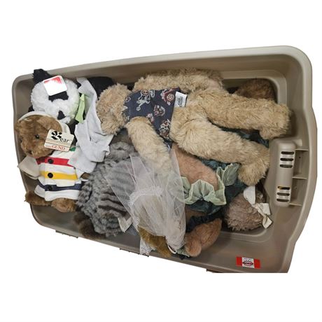 Assortment of Vintage Bear Plushies, Ganz, Gund etc..