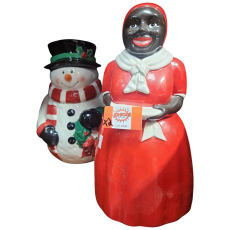2 Cookie Jars, Snowman & Aunt Jemima