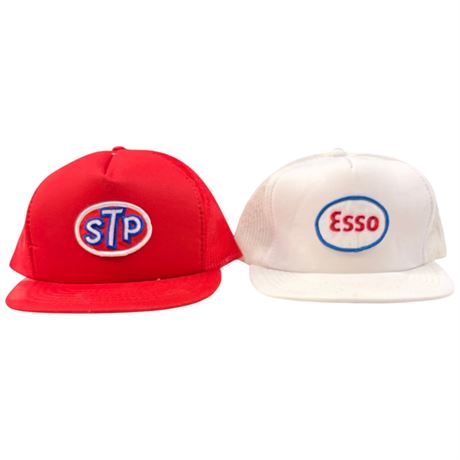 2 Vintage Snap Back Hats, Esso & Stp