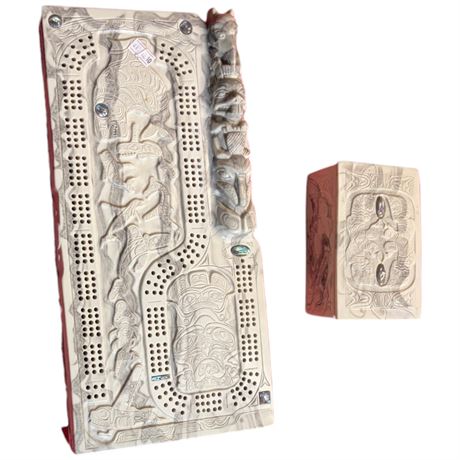 Vintage Pearlite First Nations Crib Board