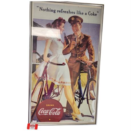 Framed Reproduction Coca Cola Advertisement