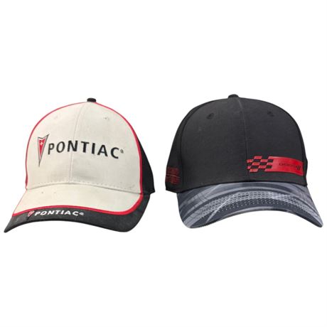 2 Vintage Hats, Dodge & Pontiac