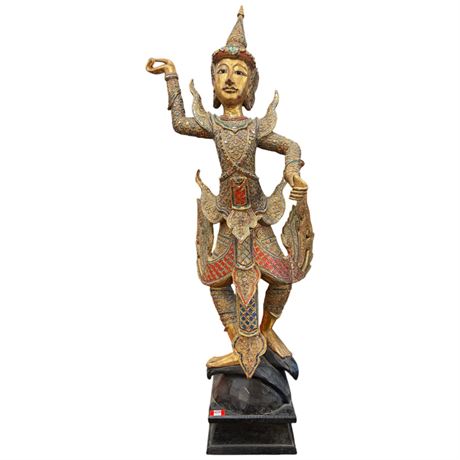 Vintage Thai Wood Buddha Sculpture
