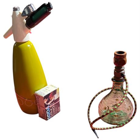 Vintage Miniature Hookah & Syphon Bottle