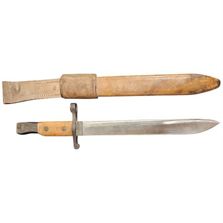 Vintage Ross Rifle Bayonet In Original Sheath