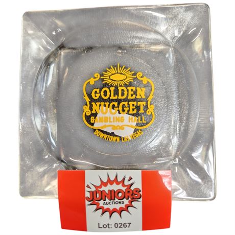 Vintage Golden Nugget Glass Advertising Ashtray