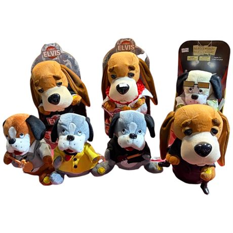 7 Musical Dog Plushes, Elvis, The Beagles, Etc..