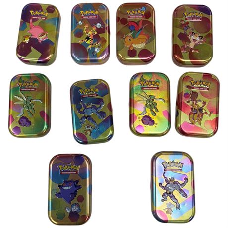 10 Pokemon Tins, Full Of Cards