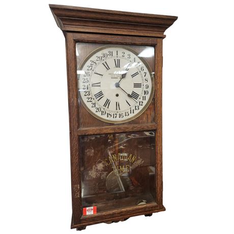 Vintage Arthur Pequegnet Canadian Time Calendar Wall Clock